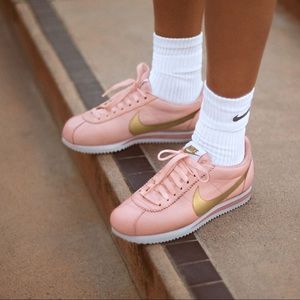 pink gold nike cortez